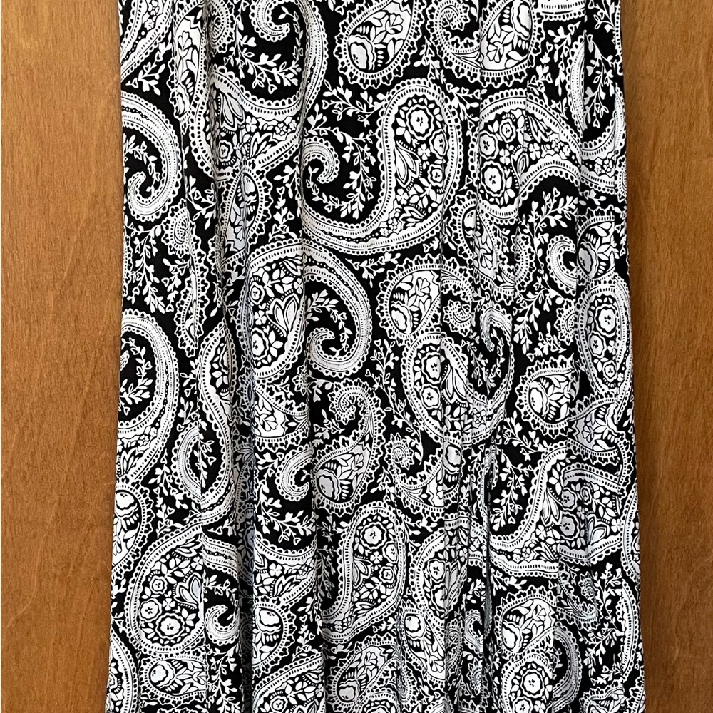 Chico's Black and White A-Line Maxi Skirt
